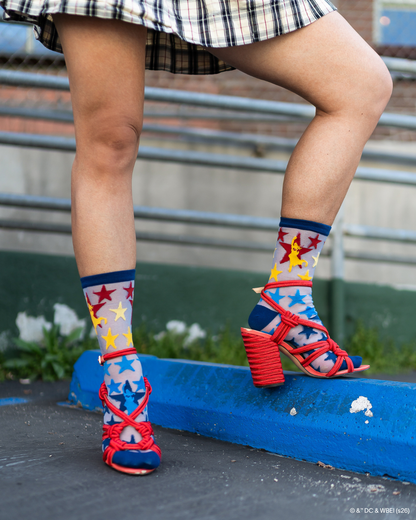 Supergirl Star Shimmer Sheer Crew Sock