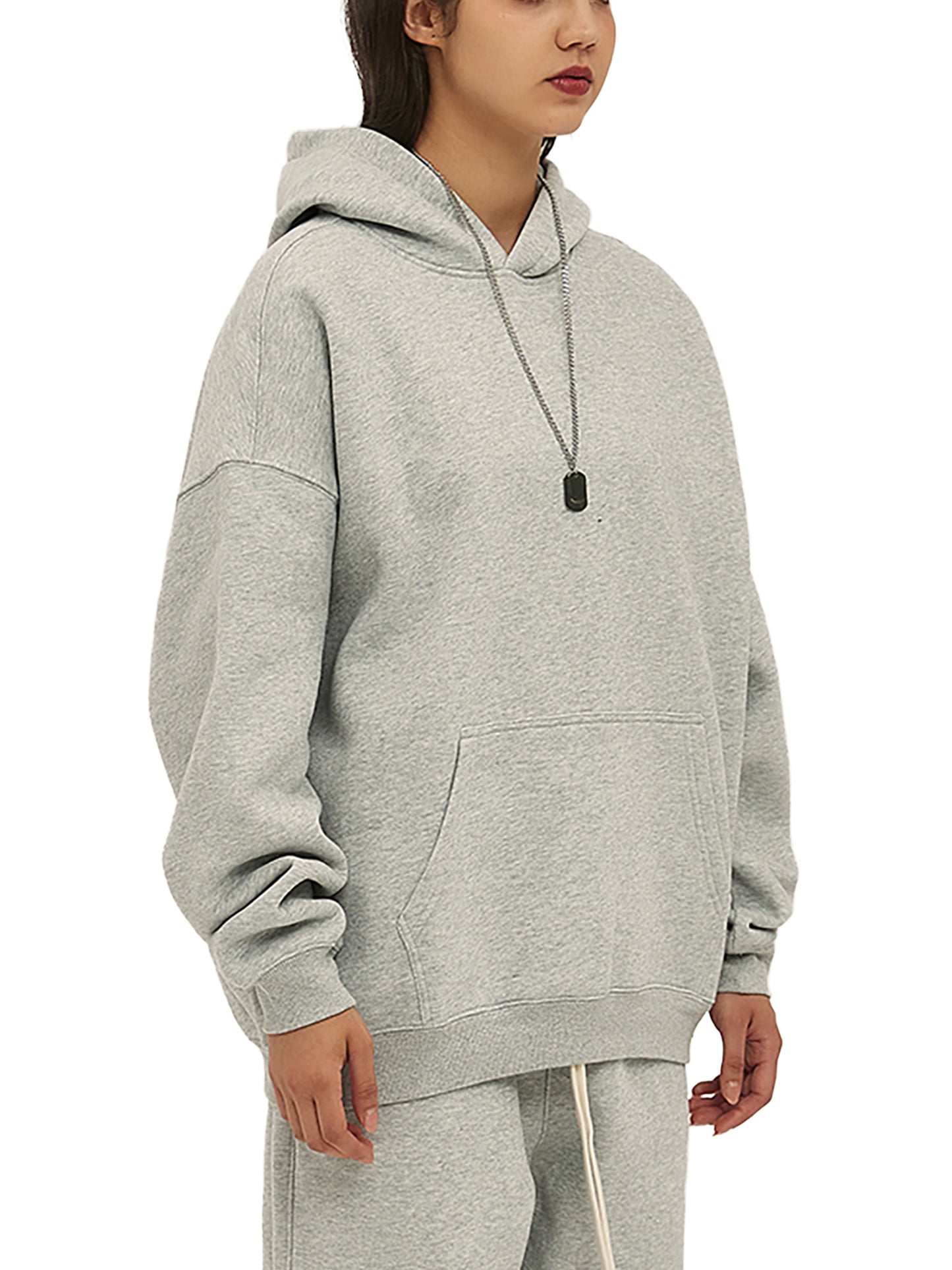 Oversize Fleeced Hoodie Smiley Face