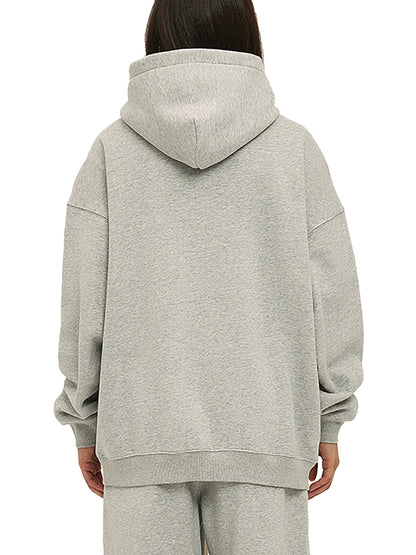 Oversize Fleeced Hoodie Smiley Face