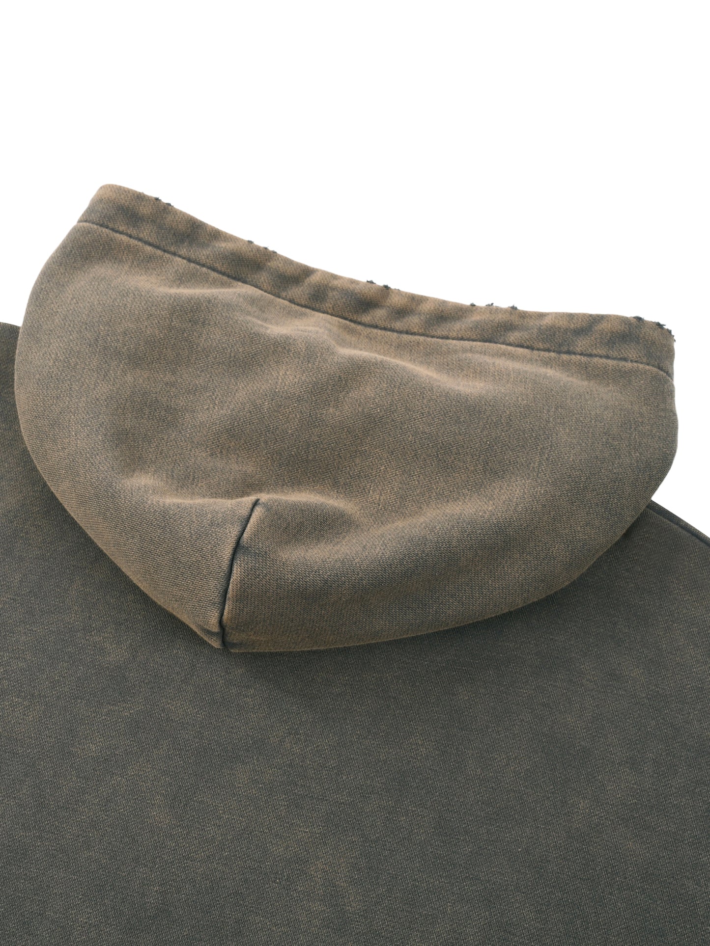 Vintage Washed Frayed-Hem Hoodie Poison