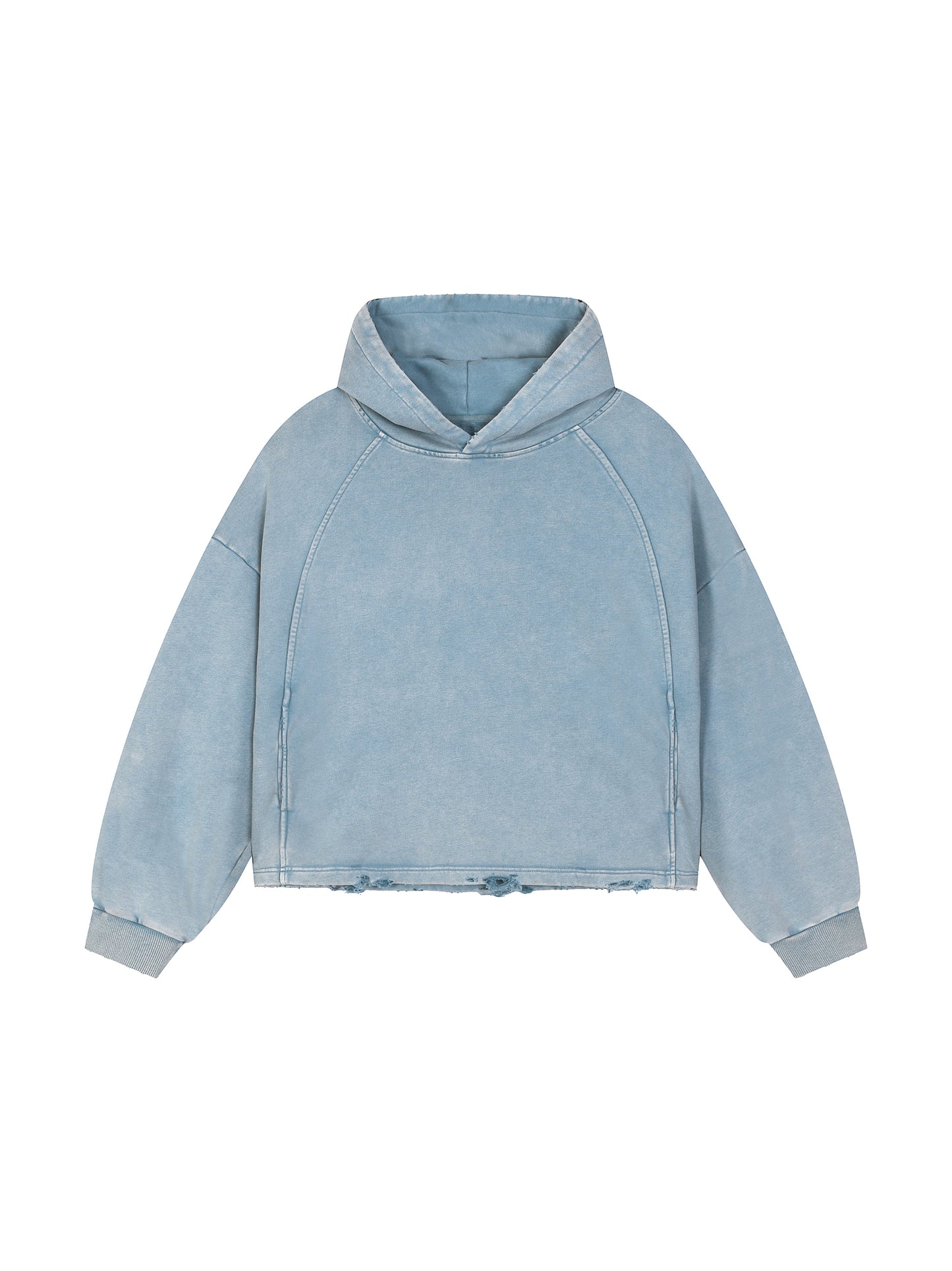 Vintage Washed Frayed-Hem Hoodie Poison