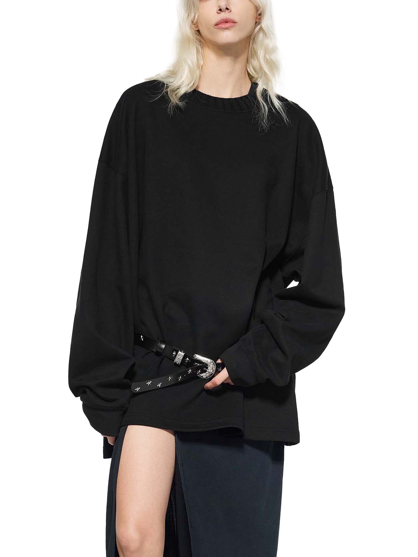 Knitted Round Neck Oversize Sweatshirt Skeletor