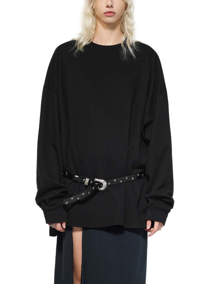 Knitted Round Neck Oversize Sweatshirt Skeletor