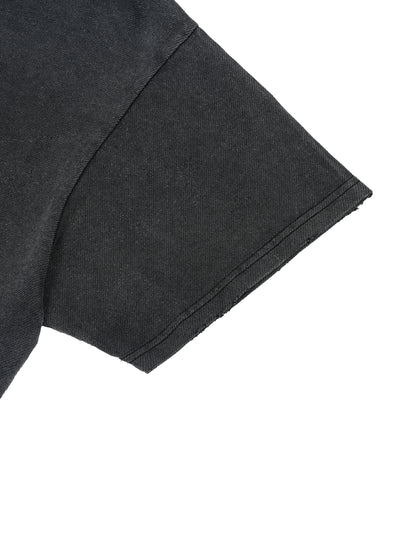 Vintage Wash Boxy Distressed Hem T-Shirt Broken Heart