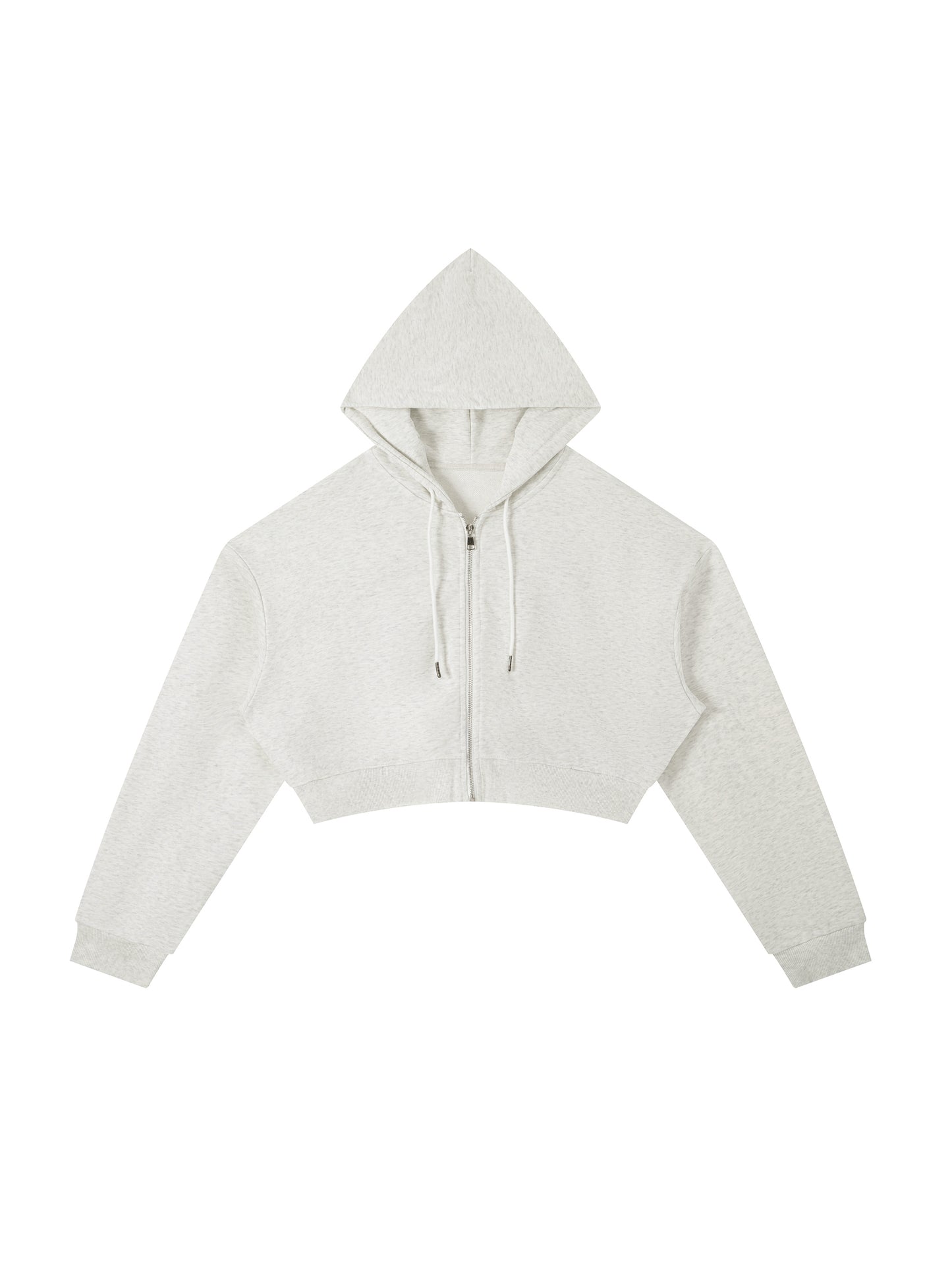 Essential Cropped Zip-Up Hoodie Raccoon