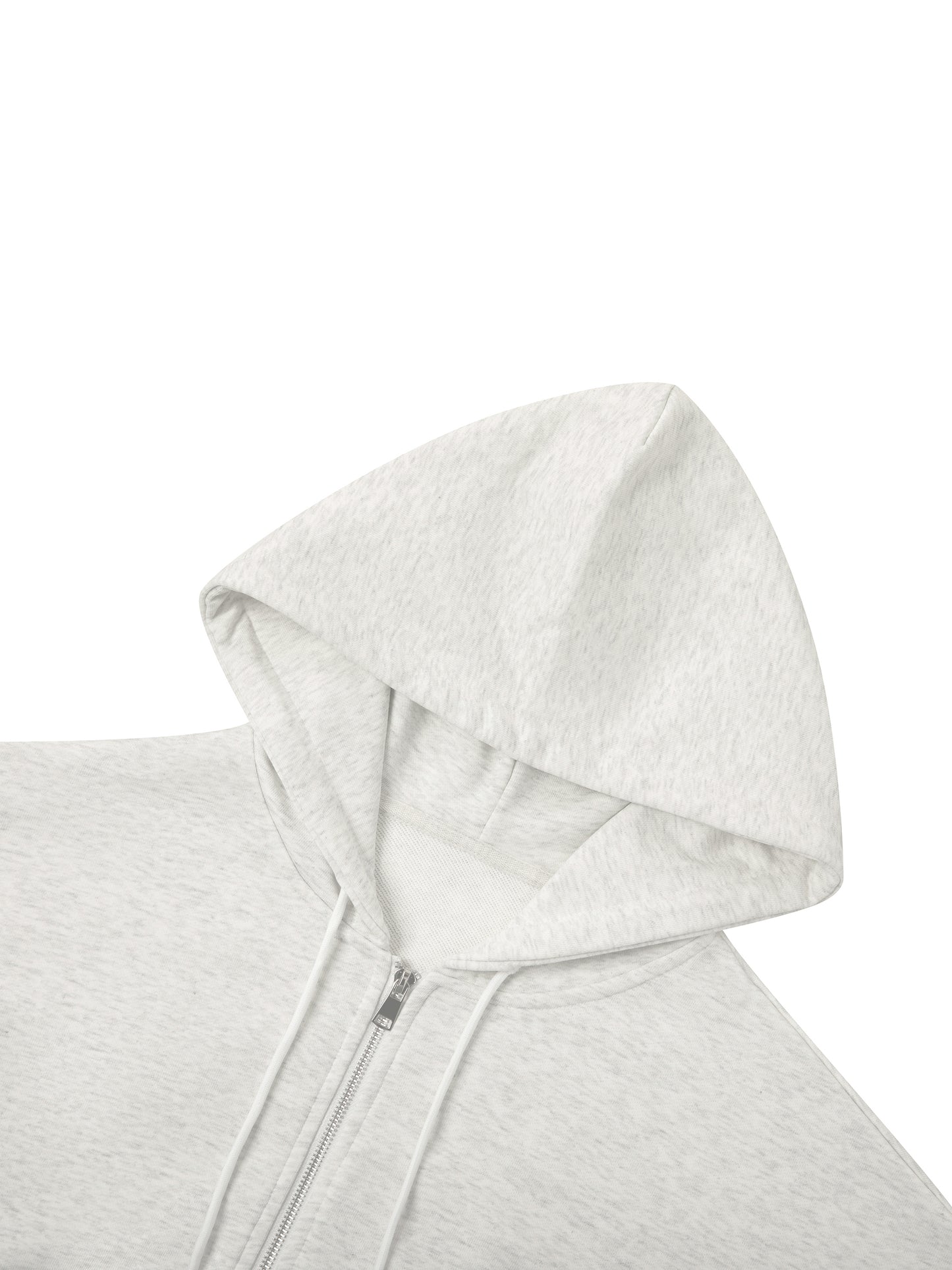 Essential Cropped Zip-Up Hoodie Raccoon