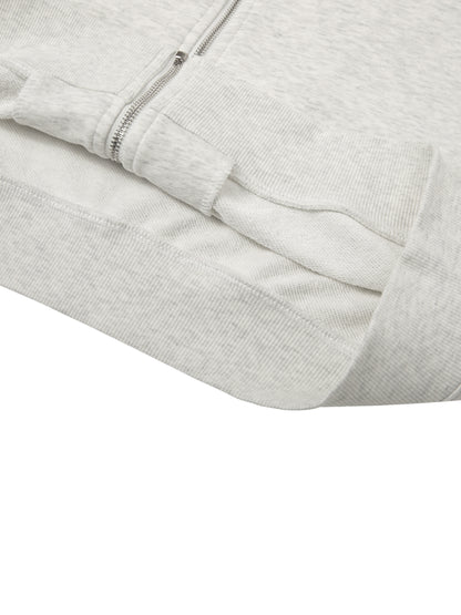 Essential Cropped Zip-Up Hoodie Raccoon